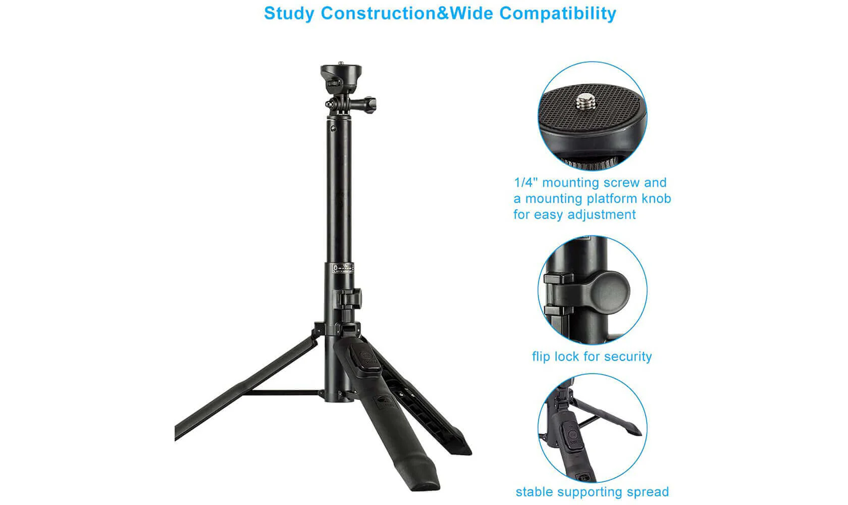 SIRUI MS-01K Extendable Selfie Stick Tripod Stand for Phones - Image 5