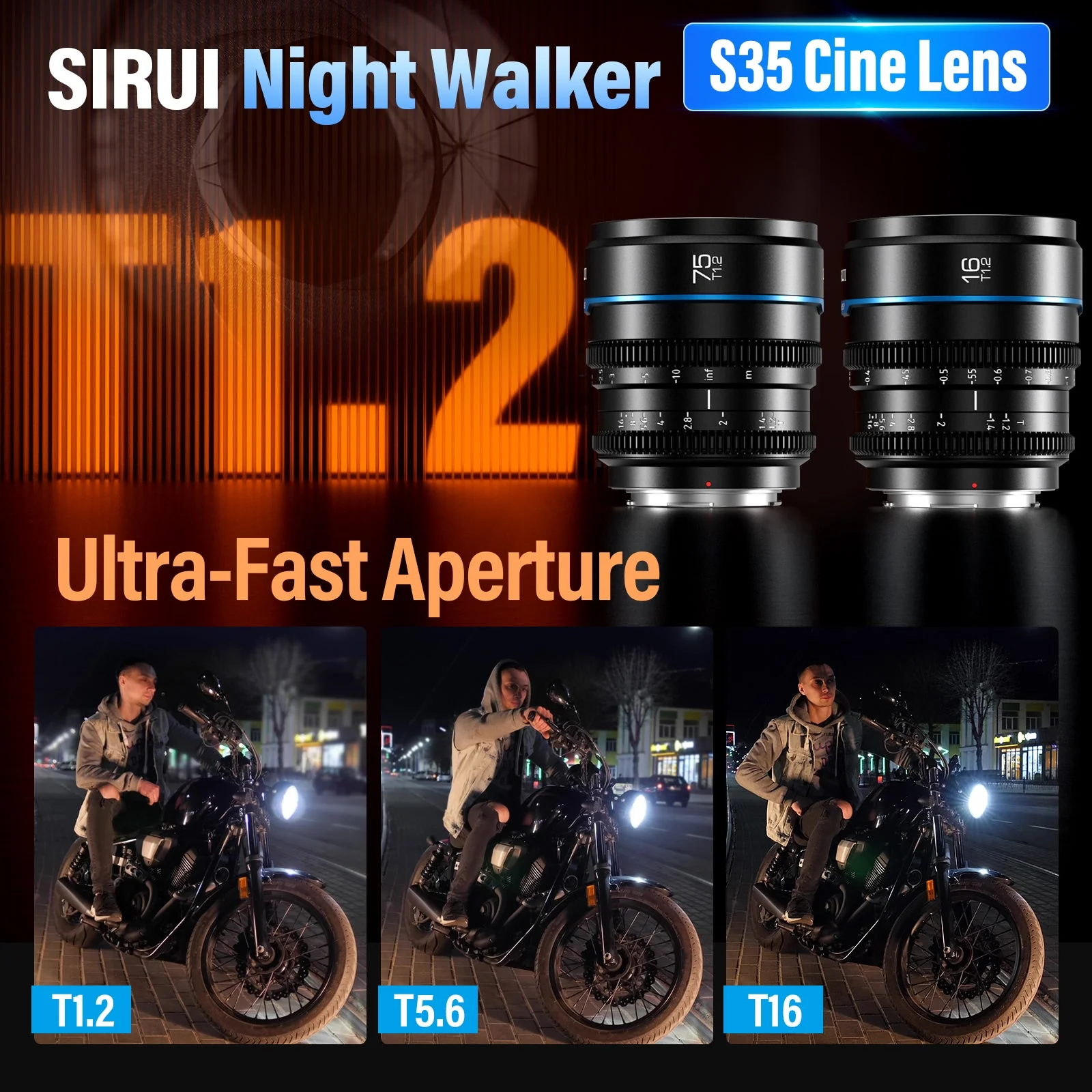SIRUI Night Walker T1.2 S35 Frame Cine Lens Series - Image 3