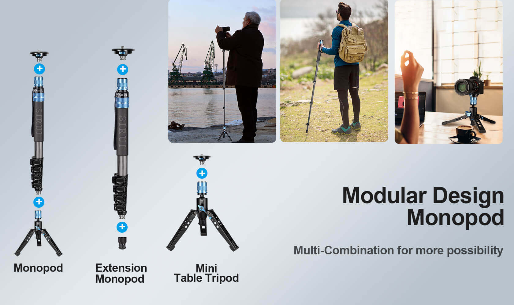 SIRUI P-325FL/FS 5 Section Carbon Fiber Monopod - Image 7