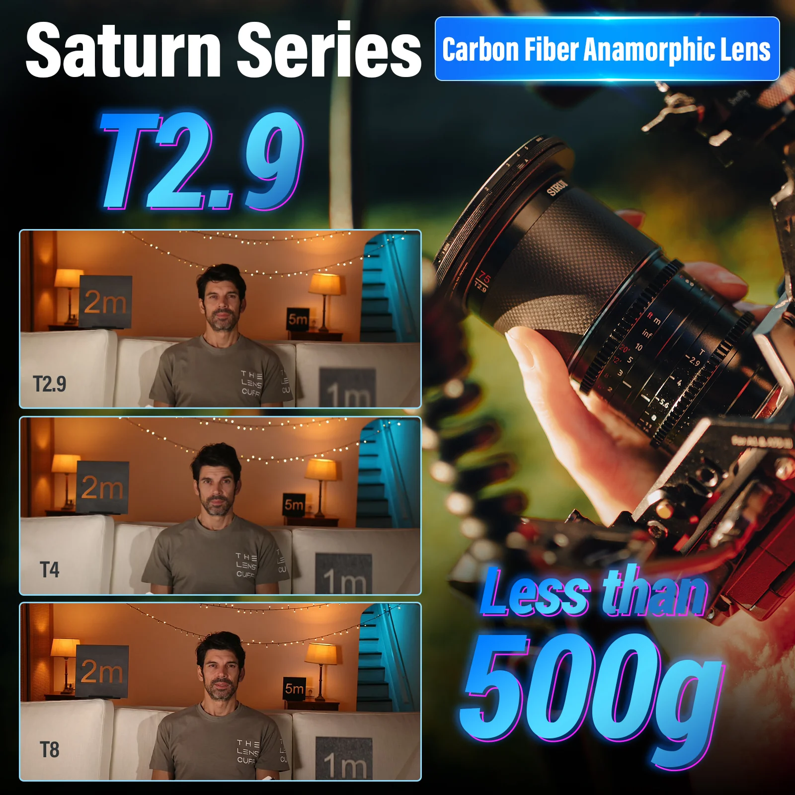 SIRUI Saturn 35/50/75mm T2.9 1.6x Full-Frame Carbon Fiber Anamorphic Lens - Image 4