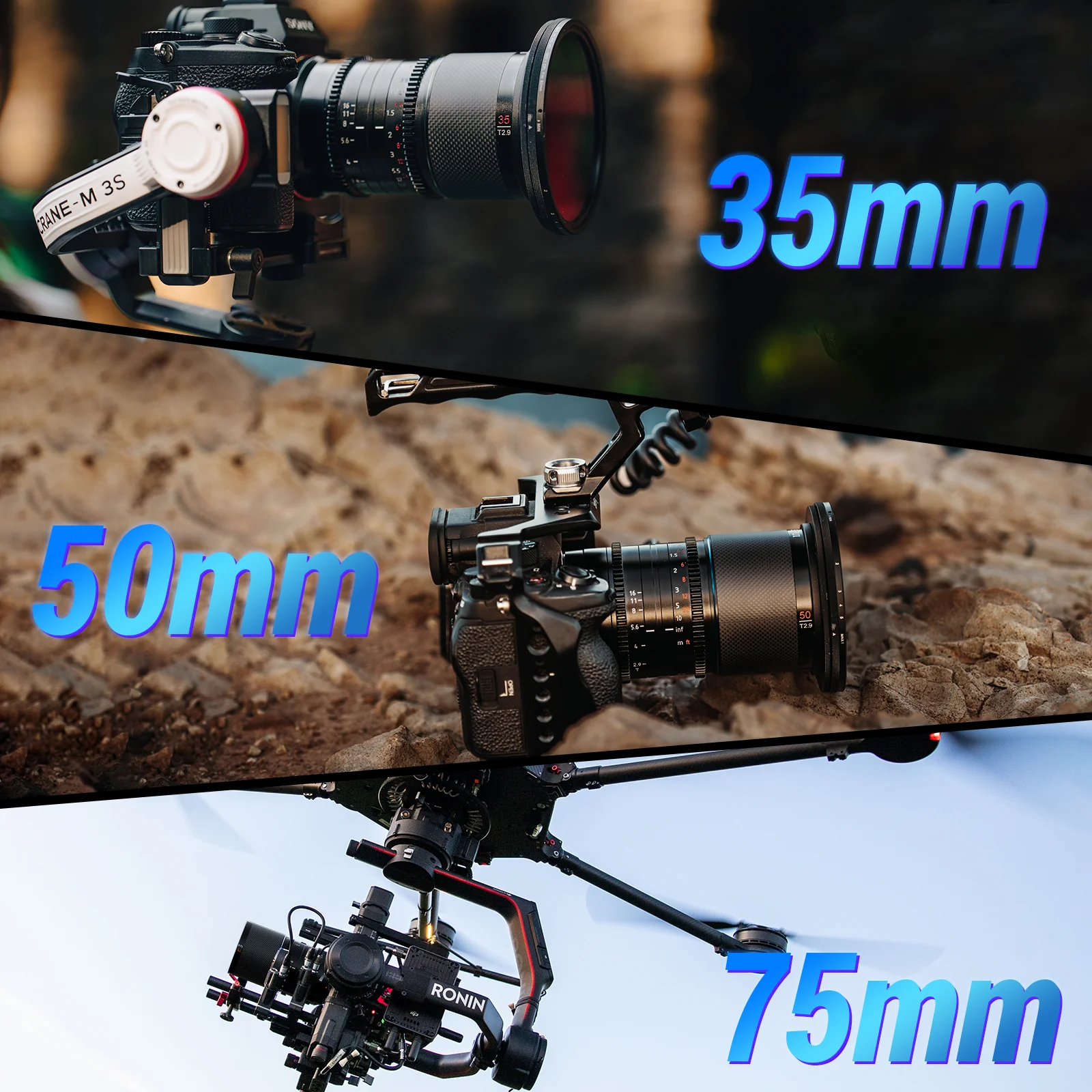 SIRUI Saturn 35/50/75mm T2.9 1.6x Full-Frame Carbon Fiber Anamorphic Lens - Image 9