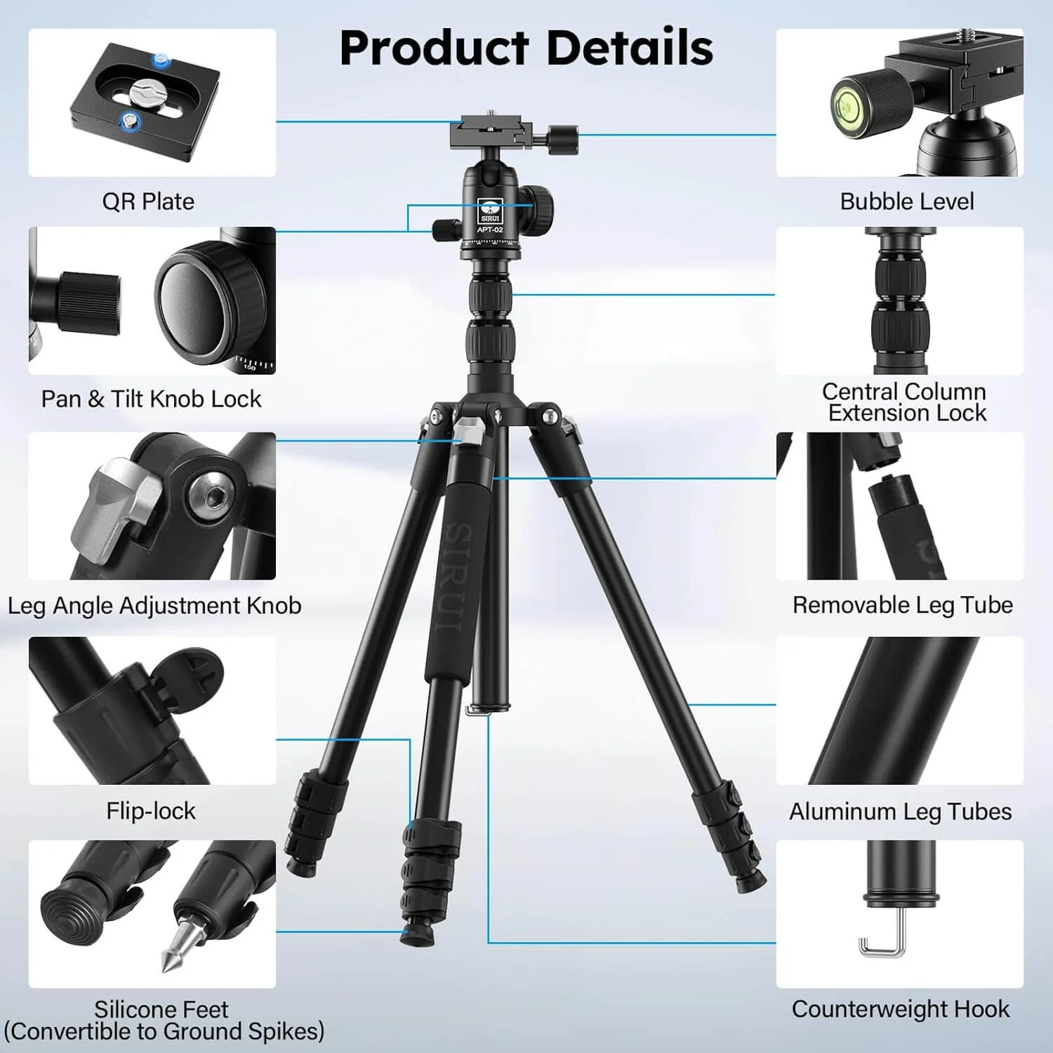 SIRUI Camera Tripod & Monopod Stand APT-02 - Image 7