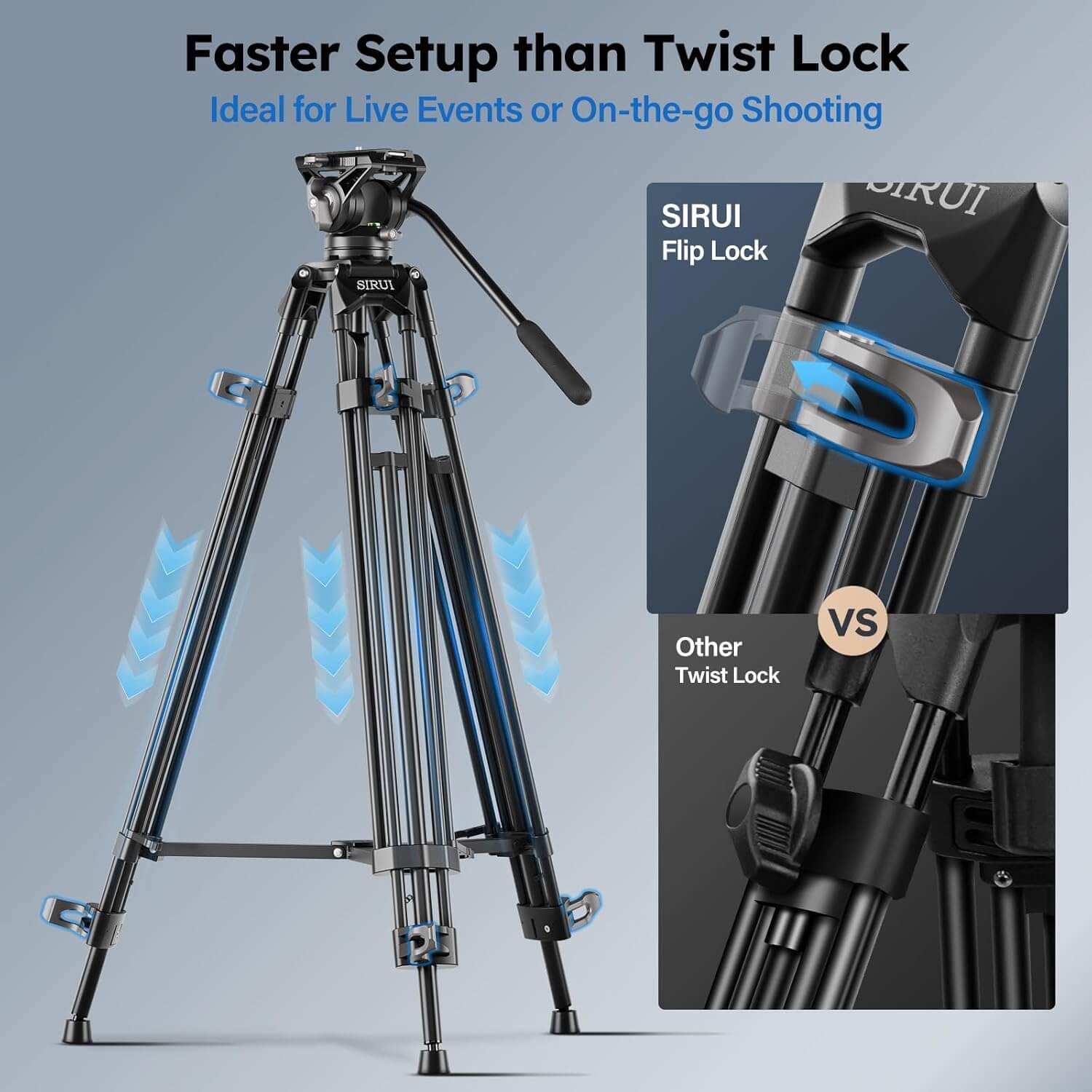 SIRUI Heavy Duty Video Tripod for Camera AVT-11 - Image 5