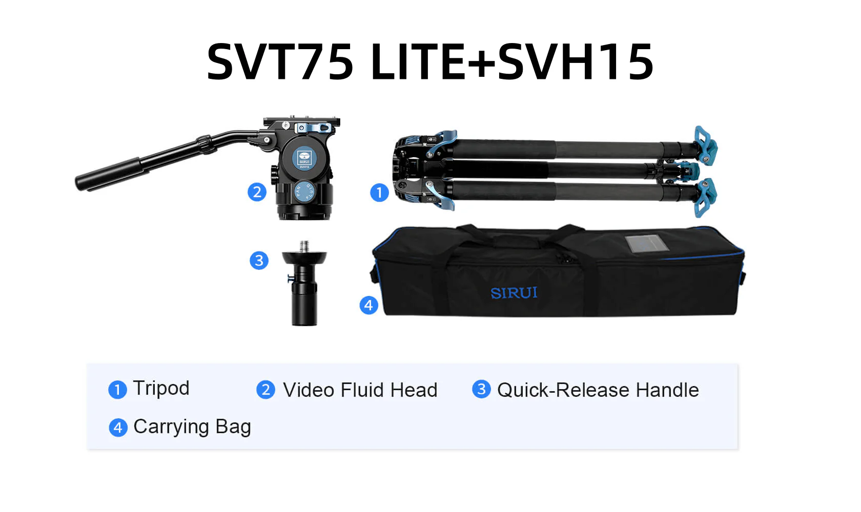 SIRUI SVT75 One-Step Height Adjustment Video Tripod - Image 23